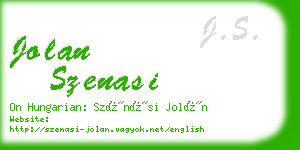 jolan szenasi business card